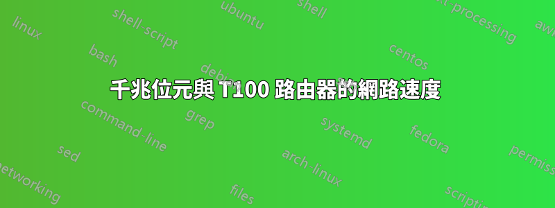 千兆位元與 T100 路由器的網路速度