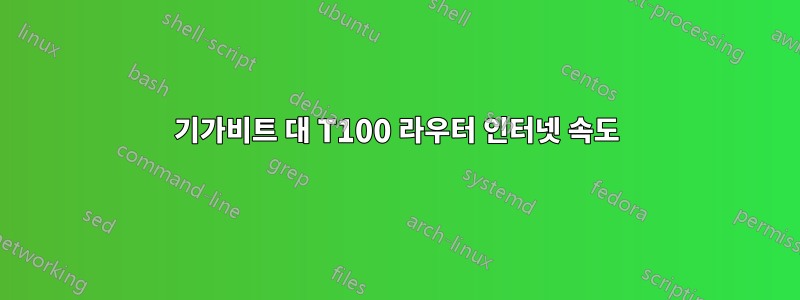 기가비트 대 T100 라우터 인터넷 속도