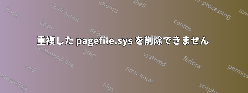 重複した pagefile.sys を削除できません