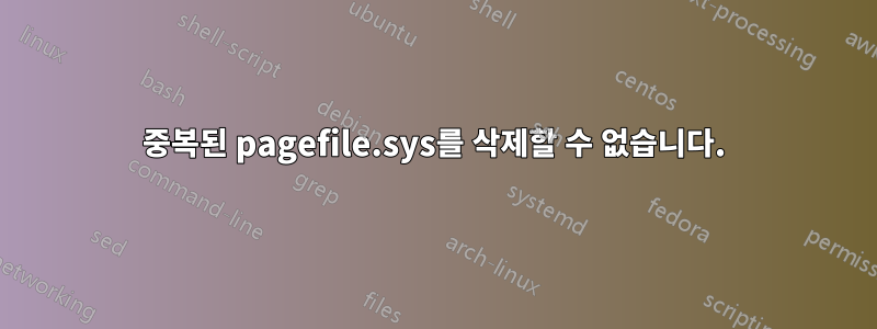 중복된 pagefile.sys를 삭제할 수 없습니다.