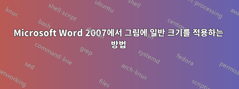 Microsoft Word 2007에서 그림에 일반 크기를 적용하는 방법