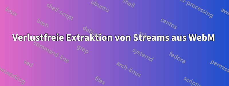 Verlustfreie Extraktion von Streams aus WebM