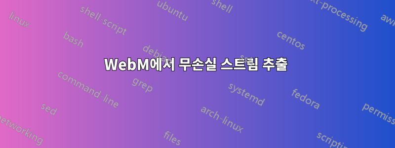 WebM에서 무손실 스트림 추출