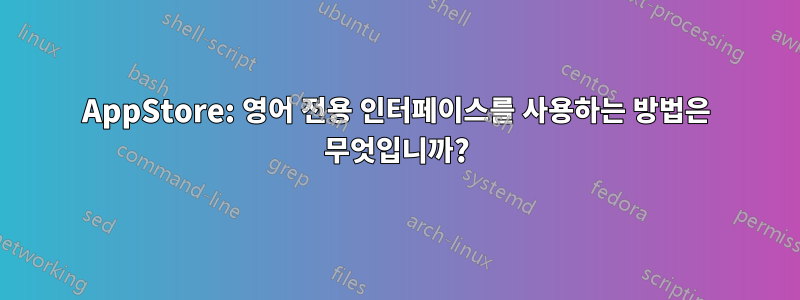 AppStore: 영어 전용 인터페이스를 사용하는 방법은 무엇입니까?