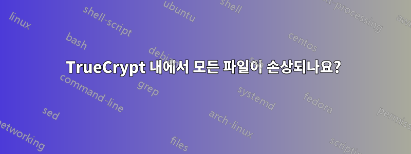 TrueCrypt 내에서 모든 파일이 손상되나요?