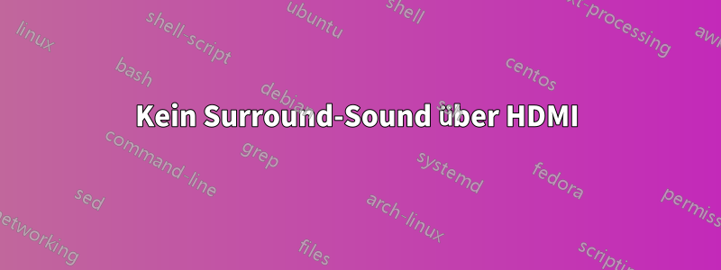 Kein Surround-Sound über HDMI