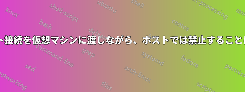 インターネット接続を仮想マシンに渡しながら、ホストでは禁止することはできますか?