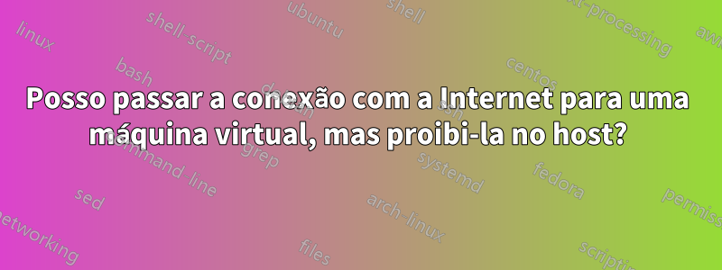 Posso passar a conexão com a Internet para uma máquina virtual, mas proibi-la no host?