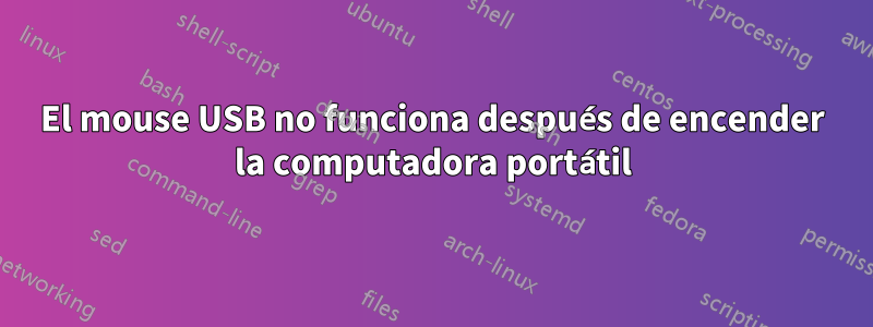 El mouse USB no funciona después de encender la computadora portátil