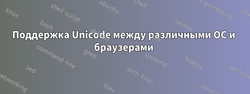 Поддержка Unicode между различными ОС и браузерами