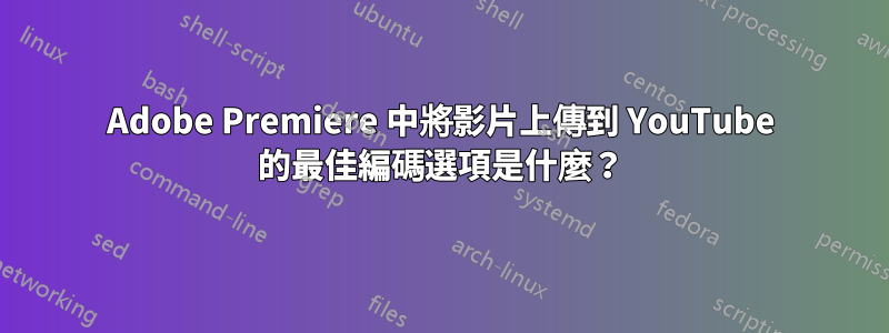 Adobe Premiere 中將影片上傳到 YouTube 的最佳編碼選項是什麼？