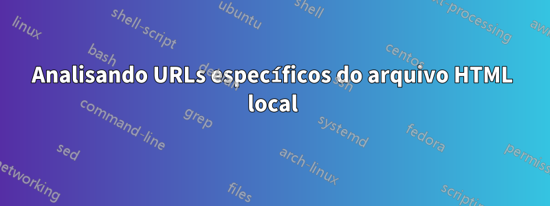 Analisando URLs específicos do arquivo HTML local