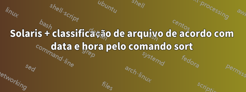 Solaris + classificação de arquivo de acordo com data e hora pelo comando sort