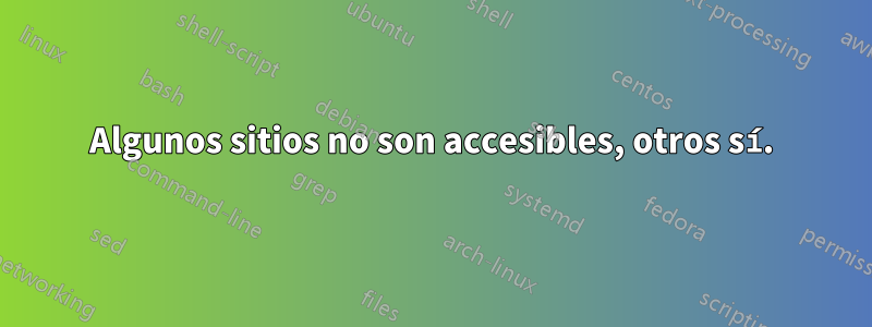 Algunos sitios no son accesibles, otros sí.