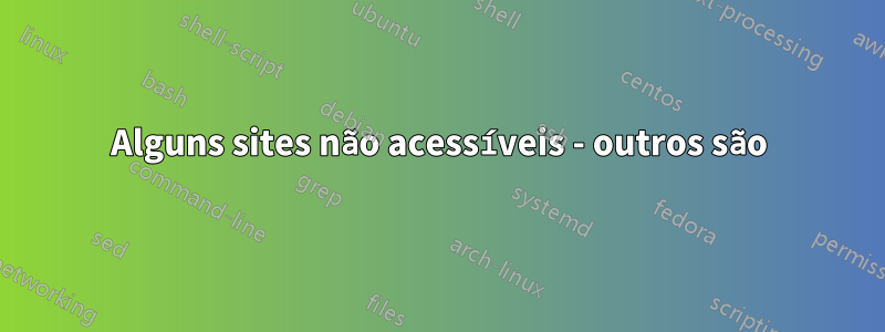 Alguns sites não acessíveis - outros são