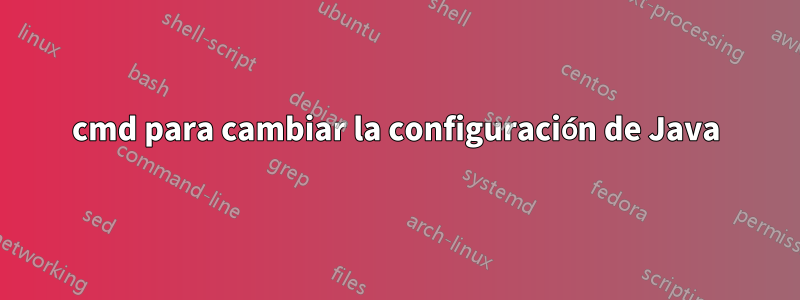 cmd para cambiar la configuración de Java