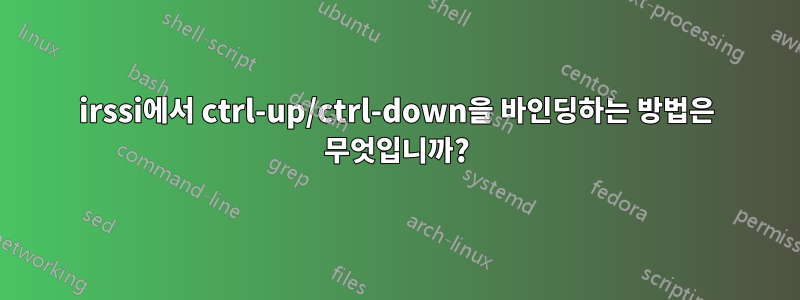 irssi에서 ctrl-up/ctrl-down을 바인딩하는 방법은 무엇입니까?