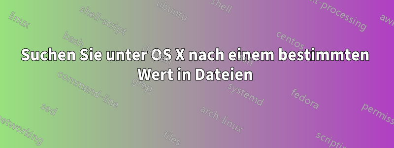 Suchen Sie unter OS X nach einem bestimmten Wert in Dateien