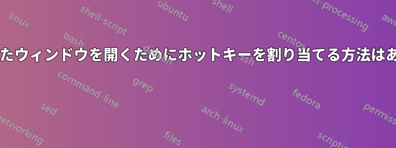 最小化されたウィンドウを開くためにホットキーを割り当てる方法はありますか? 