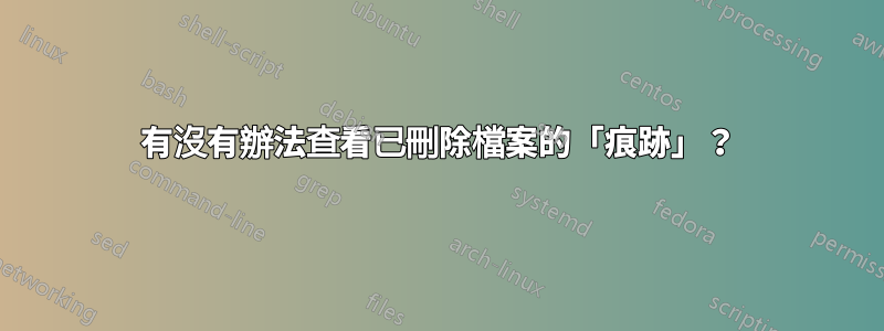 有沒有辦法查看已刪除檔案的「痕跡」？