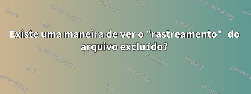 Existe uma maneira de ver o "rastreamento" do arquivo excluído?