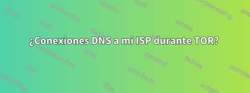 ¿Conexiones DNS a mi ISP durante TOR?