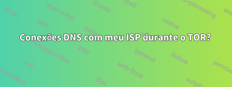 Conexões DNS com meu ISP durante o TOR?