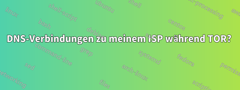 DNS-Verbindungen zu meinem ISP während TOR?