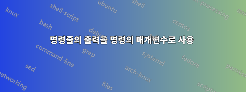 명령줄의 출력을 명령의 매개변수로 사용