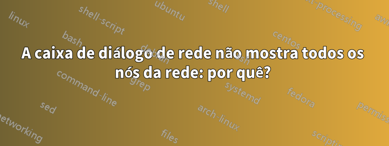 A caixa de diálogo de rede não mostra todos os nós da rede: por quê?