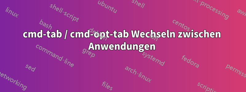 cmd-tab / cmd-opt-tab Wechseln zwischen Anwendungen