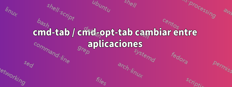 cmd-tab / cmd-opt-tab cambiar entre aplicaciones