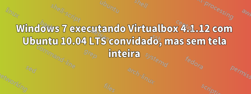 Windows 7 executando Virtualbox 4.1.12 com Ubuntu 10.04 LTS convidado, mas sem tela inteira