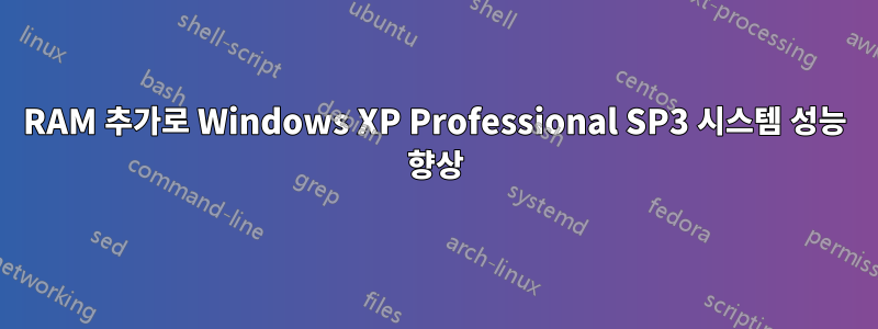 RAM 추가로 Windows XP Professional SP3 시스템 성능 향상