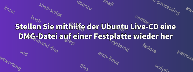 Stellen Sie mithilfe der Ubuntu Live-CD eine DMG-Datei auf einer Festplatte wieder her