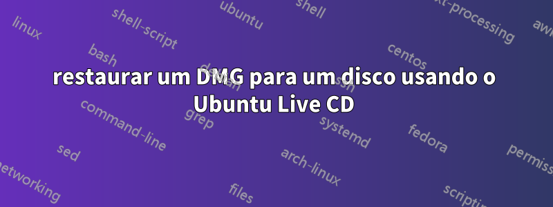 restaurar um DMG para um disco usando o Ubuntu Live CD