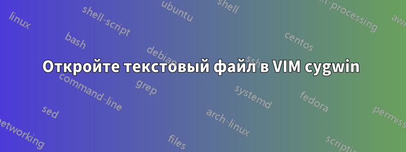 Откройте текстовый файл в VIM cygwin