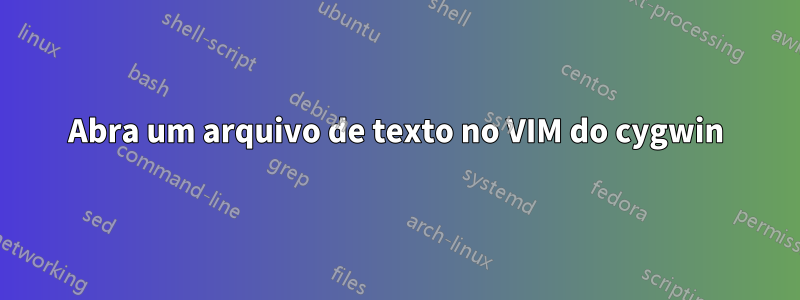 Abra um arquivo de texto no VIM do cygwin