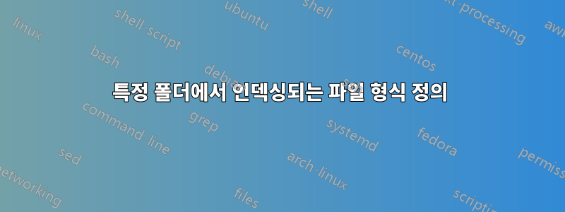 특정 폴더에서 인덱싱되는 파일 형식 정의