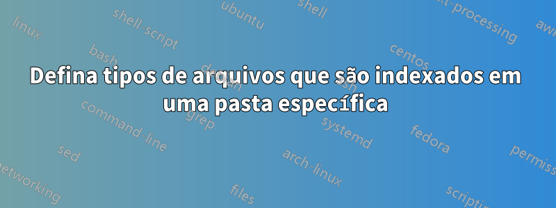 Defina tipos de arquivos que são indexados em uma pasta específica