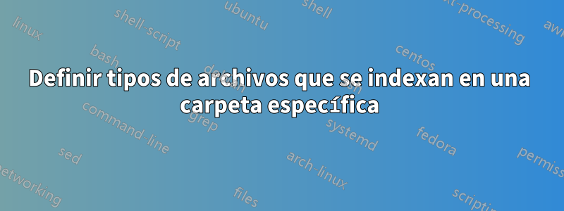 Definir tipos de archivos que se indexan en una carpeta específica