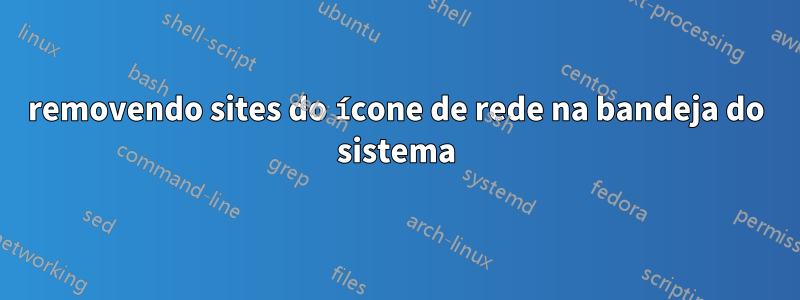 removendo sites do ícone de rede na bandeja do sistema