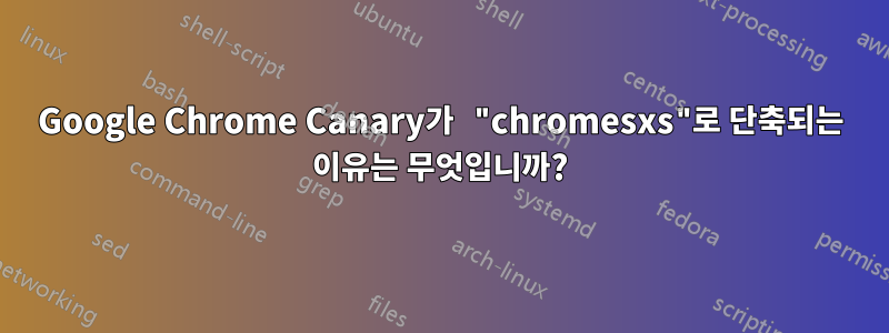 Google Chrome Canary가 "chromesxs"로 단축되는 이유는 무엇입니까?