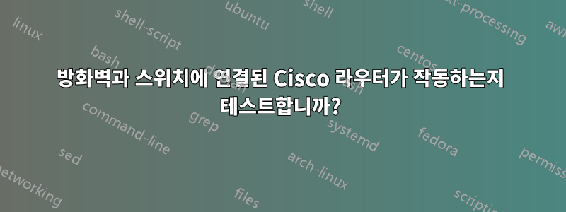 방화벽과 스위치에 연결된 Cisco 라우터가 작동하는지 테스트합니까?