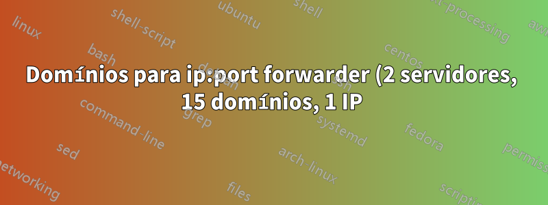 Domínios para ip:port forwarder (2 servidores, 15 domínios, 1 IP)