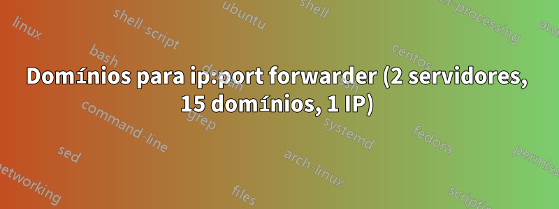 Domínios para ip:port forwarder (2 servidores, 15 domínios, 1 IP)