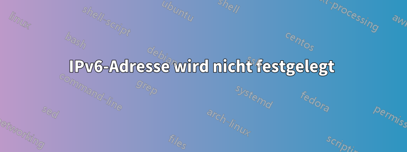 IPv6-Adresse wird nicht festgelegt