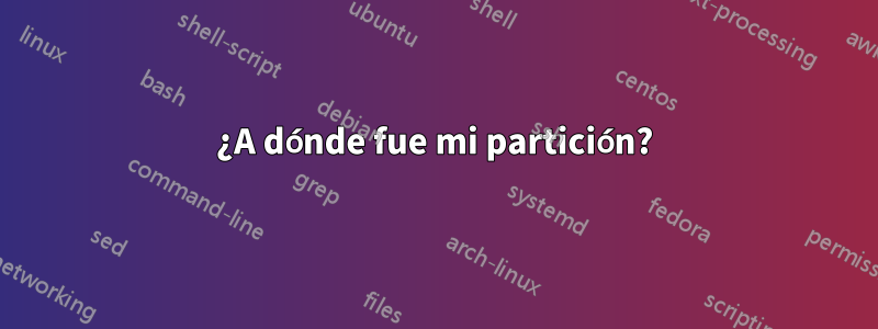 ¿A dónde fue mi partición?