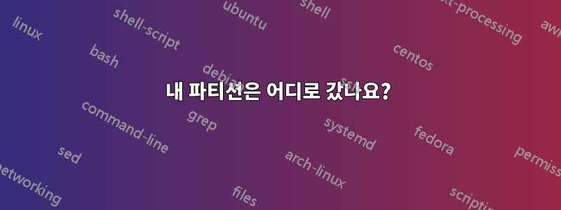 내 파티션은 어디로 갔나요?