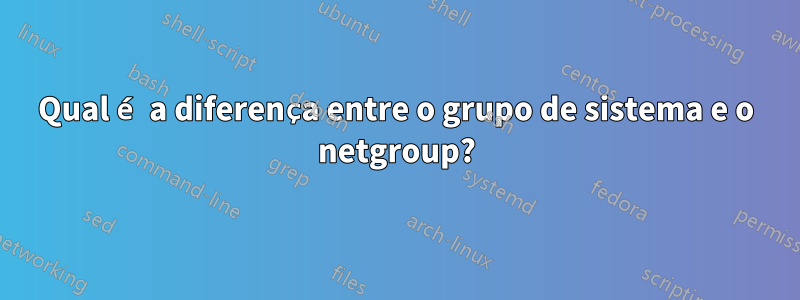 Qual é a diferença entre o grupo de sistema e o netgroup?